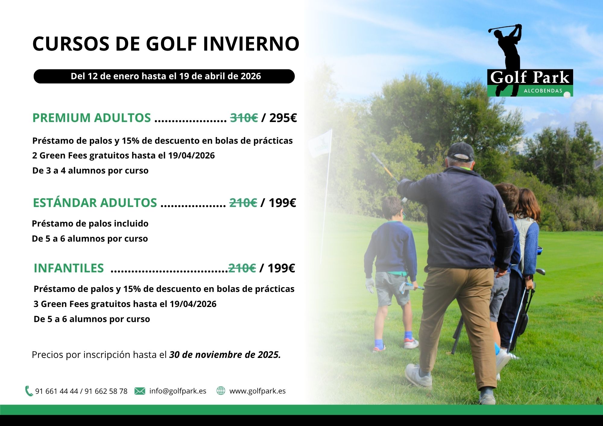CURSOS DE GOLF INVIERNO 2026